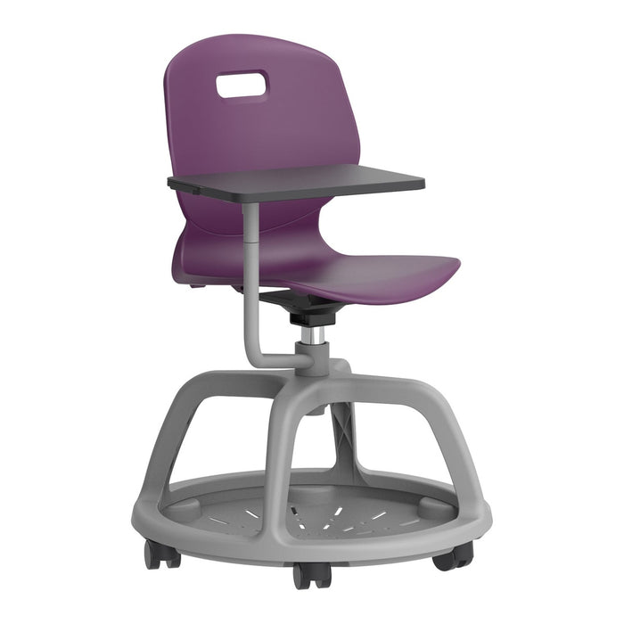 Arc Community Swivel Chair With Arm Tablet | Grape