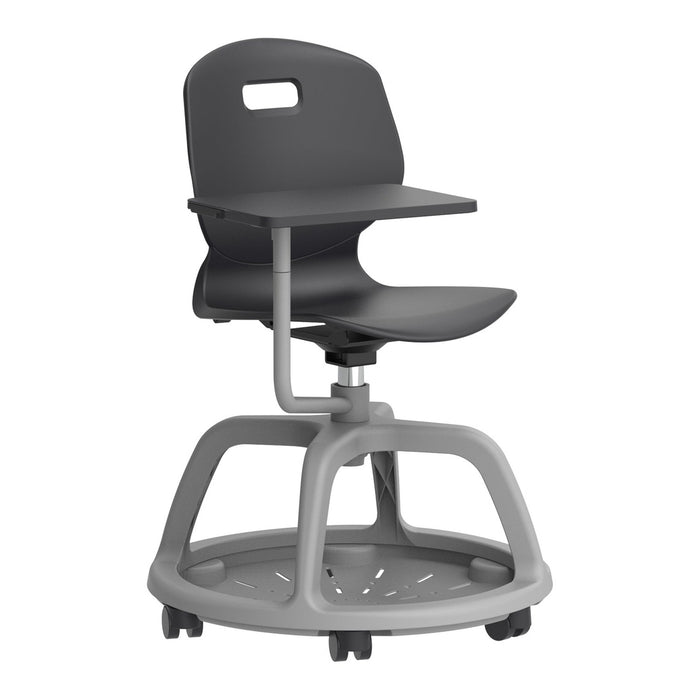 Arc Community Swivel Chair With Arm Tablet | Anthracite