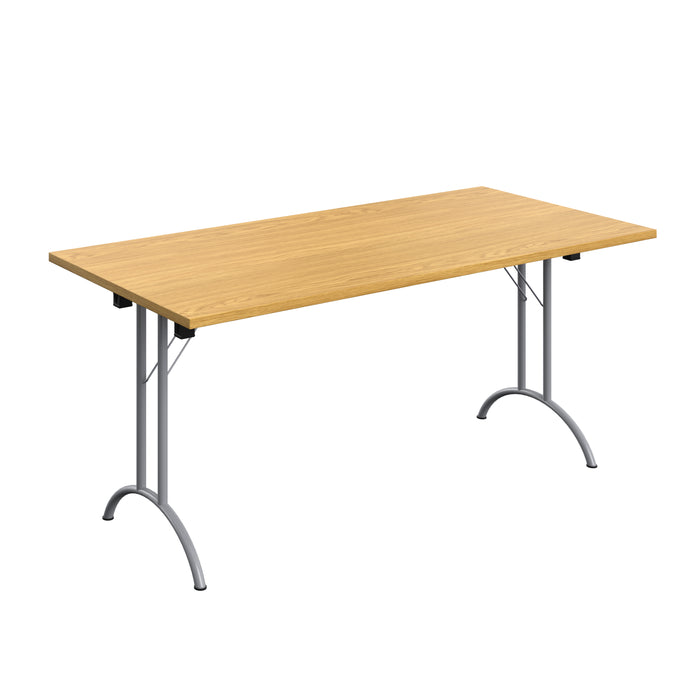 One Union Rectangular Folding Table (FSC) | 1600 X 800 | Nova Oak/Silver