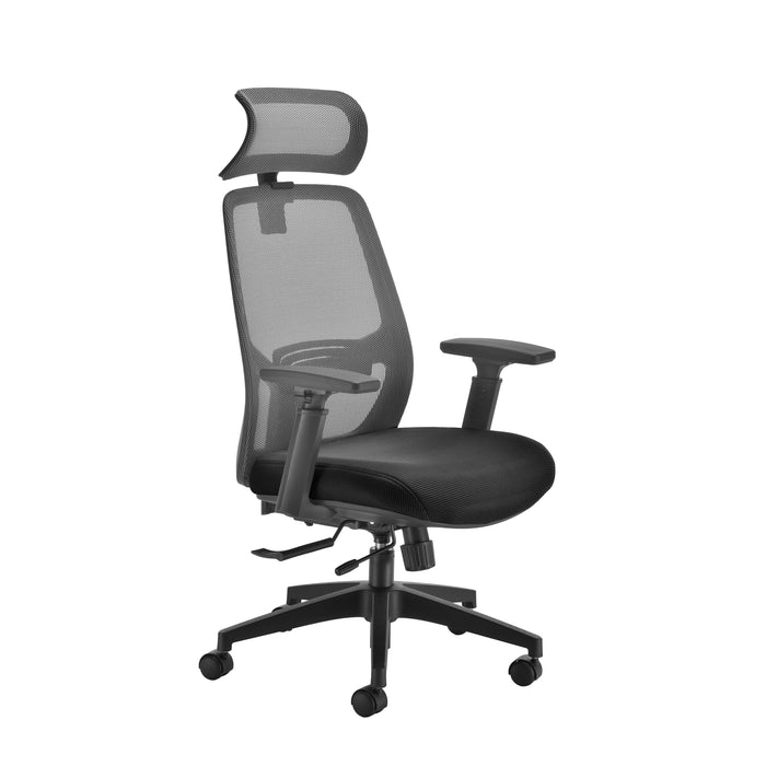 Mesh Back Chair 3 With Seat Slide | 3D Arms | Black