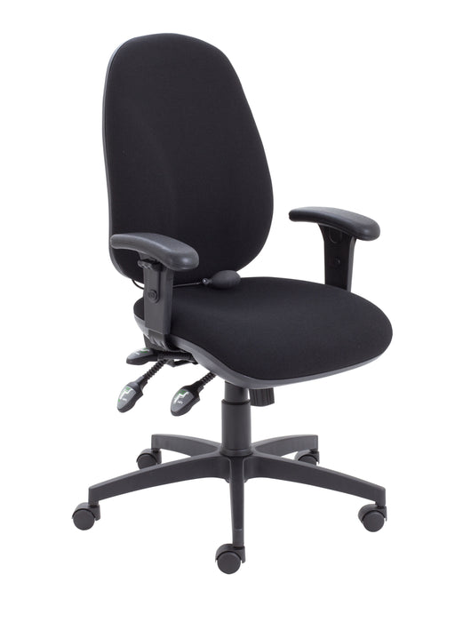 Maxi Ergo Chair with Lumbar Pump | Adjustable Arms | Black