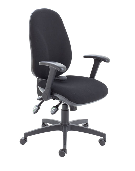 Maxi Ergo Chair with Lumbar Pump | Folding Arms | Black