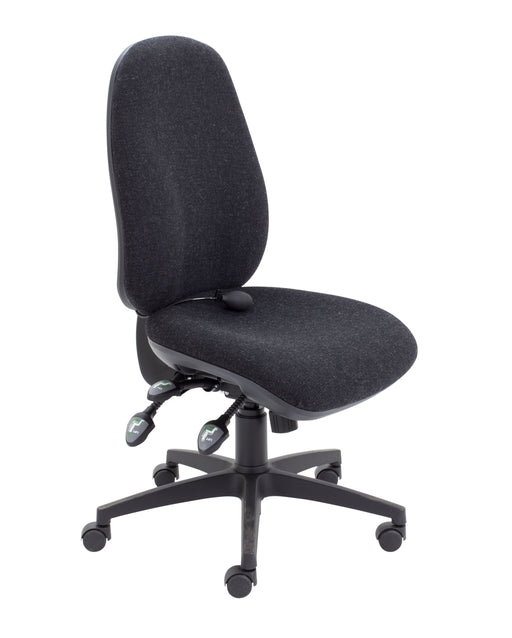 Maxi Ergo Chair with Lumbar Pump | No Arms | Charcoal