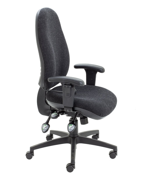 Maxi Ergo Chair with Lumbar Pump | Adjustable Arms | Charcoal