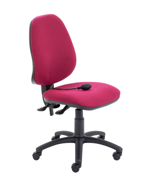 Calypso Ergo 2 Lever Office Chair with Lumbar Pump | No Arms | Claret