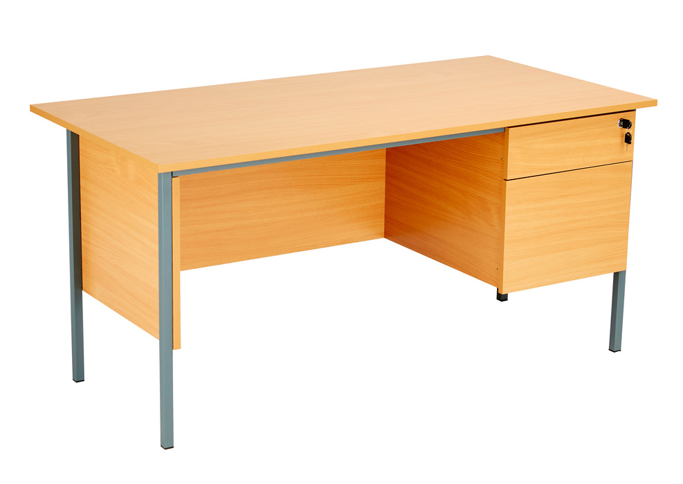 Eco 18 Rectangular Desk with 2 Drawer Pedestal | 1500 X 750 | Ellmau Beech/Black