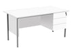 Eco 18 Rectangular Desk with 3 Drawer Pedestal | 1500 X 750 | White/Black