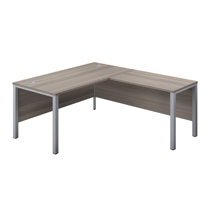 Goal Post Right Hand Return Desk (FSC) | 1800X800 | Grey Oak/Silver