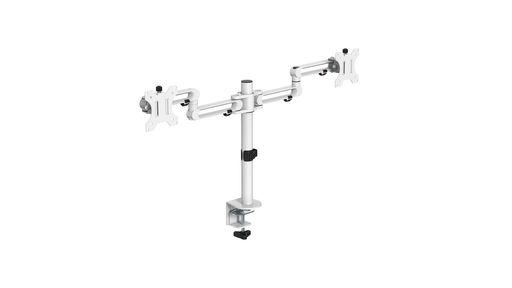 Twin Pole Mounted Monitor Arm | White