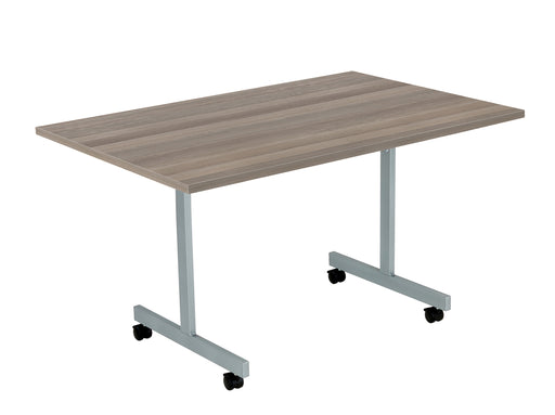 One Eighty Rectangular Tilting Table (FSC) | 1200 X 700 | Grey Oak/Silver