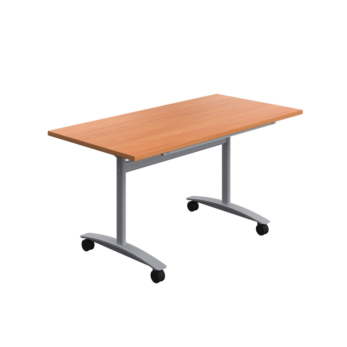 One Rectangular Tilting Table (FSC) | 1400 X 700 | Beech/Silver