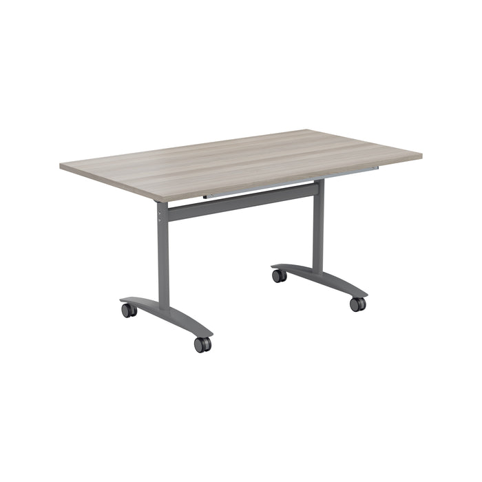 One Rectangular Tilting Table (FSC) | 1400 X 700 | Grey Oak/Silver