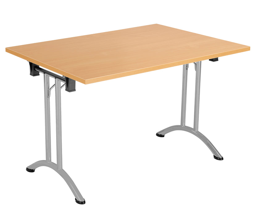 One Union Rectangular Folding Table (FSC) | 1200 X 700 | Beech/Silver