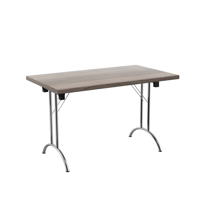 One Union Rectangular Folding Table (FSC) | 1200 X 700 | Grey Oak/Silver