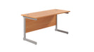 Single Upright Rectangular Desk: 600mm Deep (FSC) | 1200 X 600 | Beech/Silver