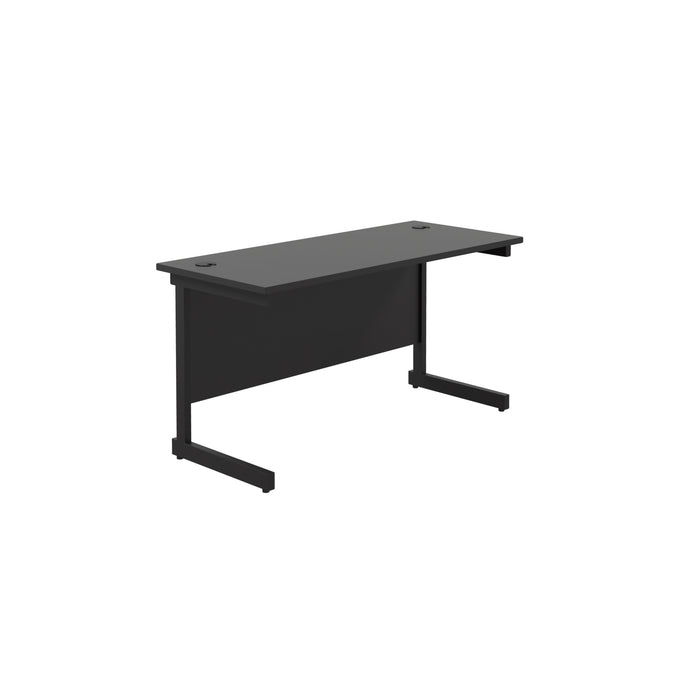 Single Upright Rectangular Desk: 600mm Deep (FSC) | 1200 X 600 | Black/Black