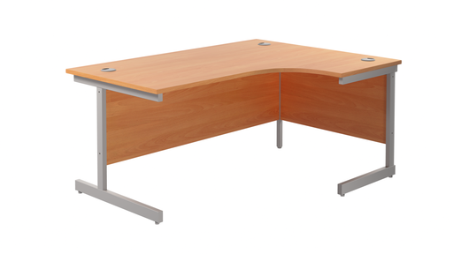 Single Upright Right Hand Radial Desk (FSC) | 1800 X 1200 | Beech/Silver