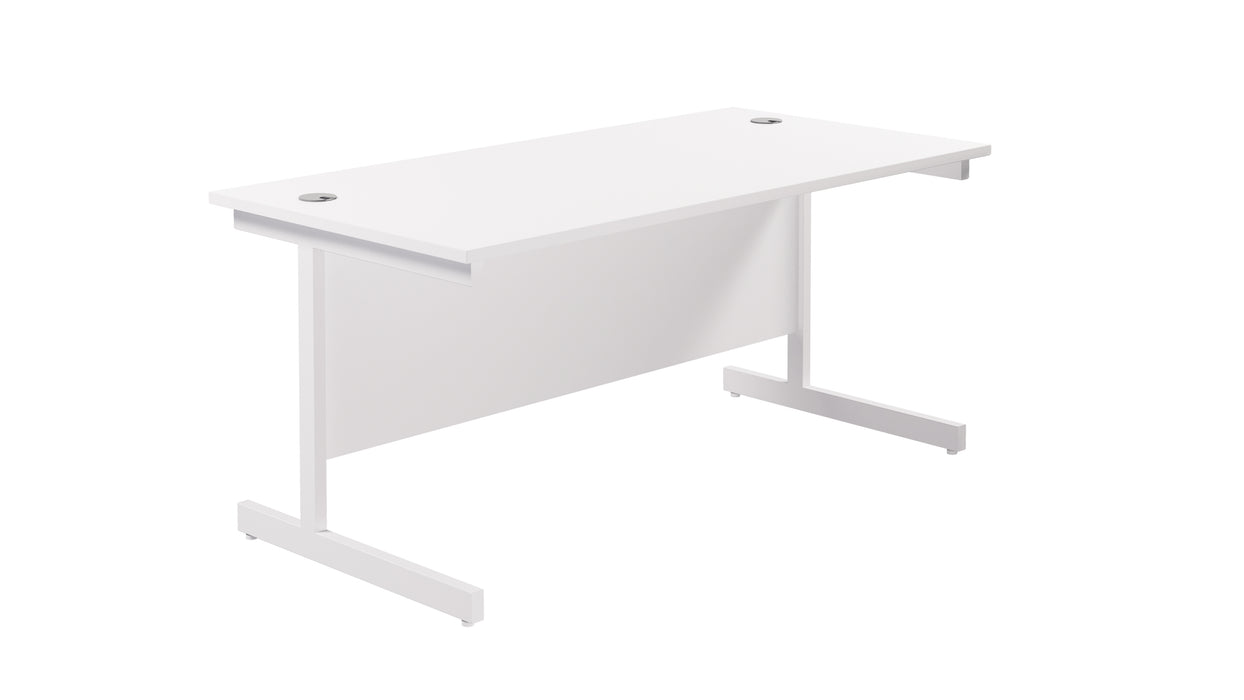 Single Upright Rectangular Desk: 800mm Deep (FSC) | 1800 X 800 | White/White