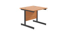 Single Upright Rectangular Desk: 800mm Deep (FSC) | 800 X 800 | Beech/Black