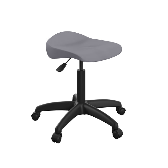 Titan Swivel Senior Stool with Plastic Base and Castors | Size 5-6 | Charcoal/Black