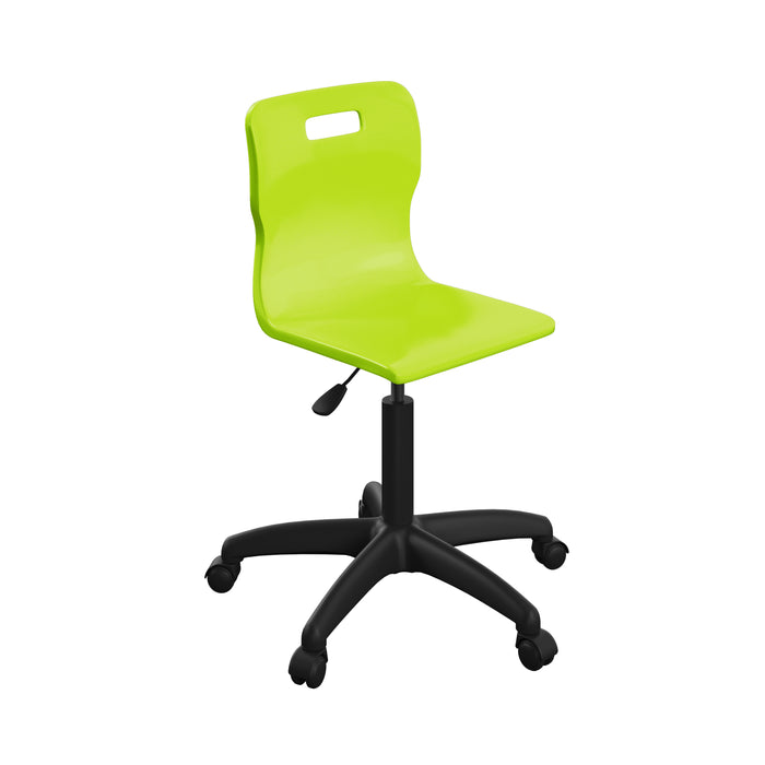 Titan Swivel Senior Chair with Plastic Base and Castors | Size 5-6 | Lime/Black