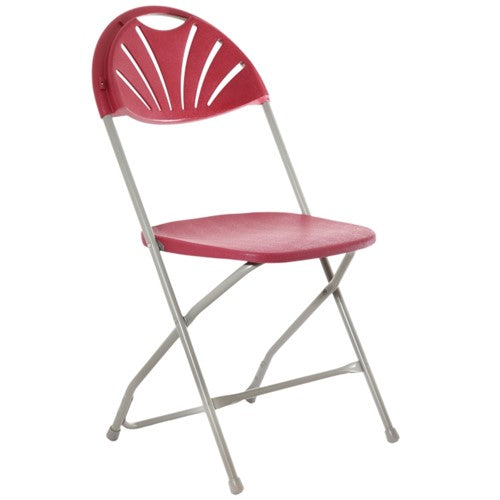 Titan Linking Fan Back Folding Chair | Burgundy