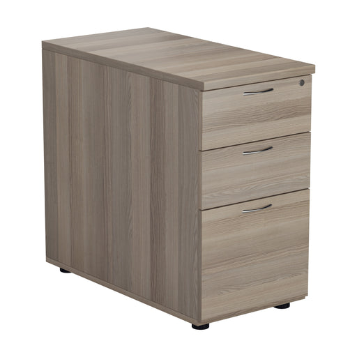 Essentials Desk High 3 Drawer Pedestal (FSC) | 800 Deep | Grey Oak