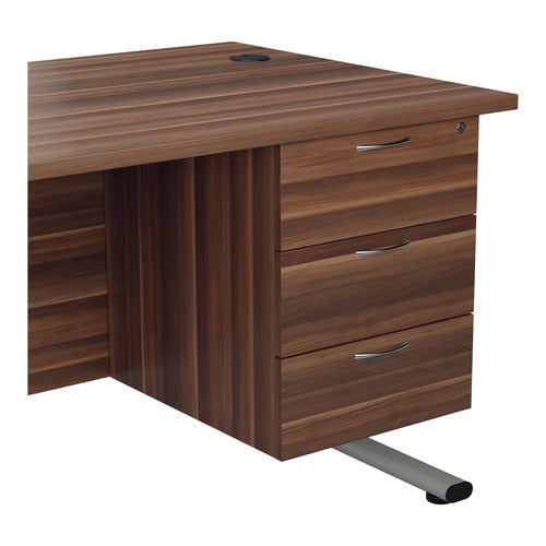 Essentials Fixed Pedestal 3 Drawers (FSC) | 655 Deep | Dark Walnut