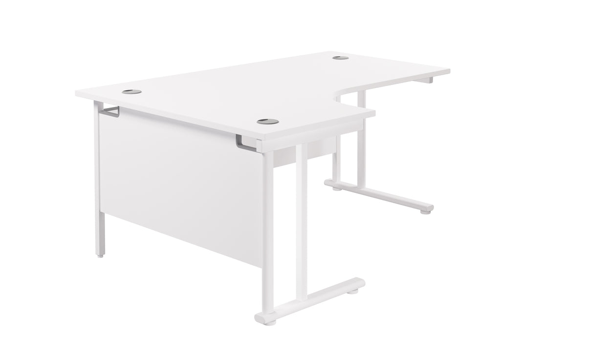 Twin Upright Left Hand Radial Desk (FSC) | 1600X1200 | White/White