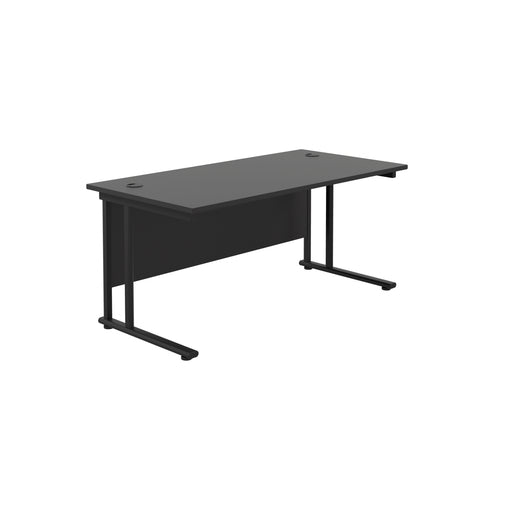 Twin Upright Rectangular Desk: 800mm Deep (FSC) | 1800X800 | Black/Black