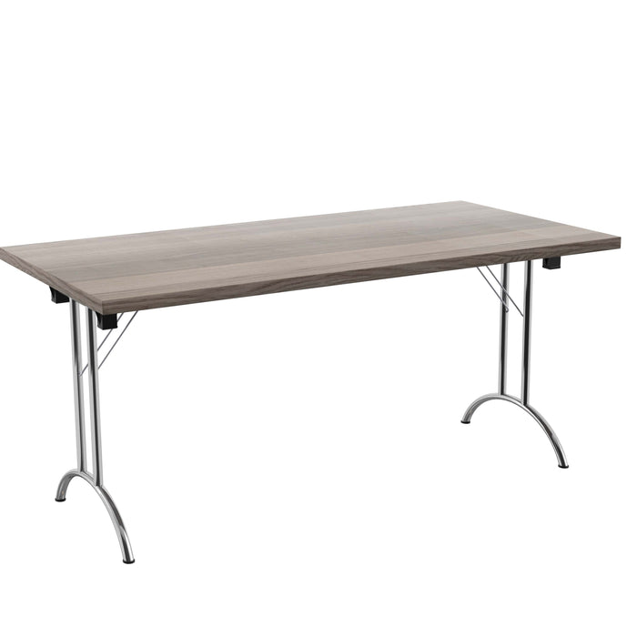 One Union Rectangular Folding Table (FSC) | 1600 X 800 | Grey Oak/Silver