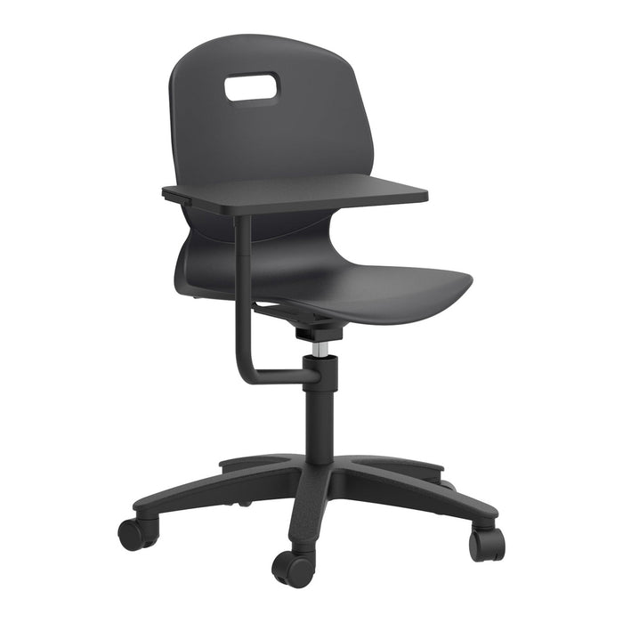 Arc Swivel Tilt Chair with Arm Tablet | Anthracite