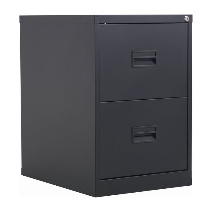 Steel 2 Drawer Filing Cabinet TALOS TC Group Black 