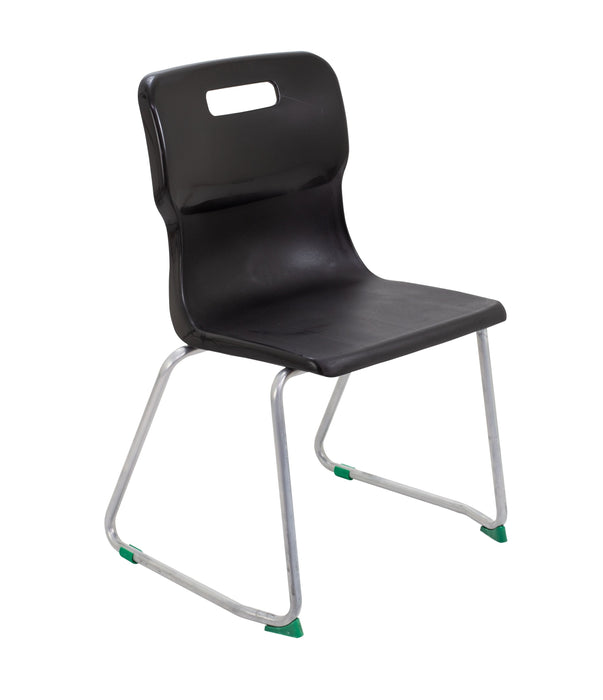 Titan Skid Base Chair - Age 11-14 Classroom Chair TC Group Black 