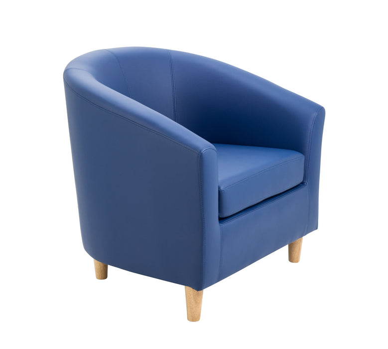 Vibrant Tub Armchair with Wooden Feet