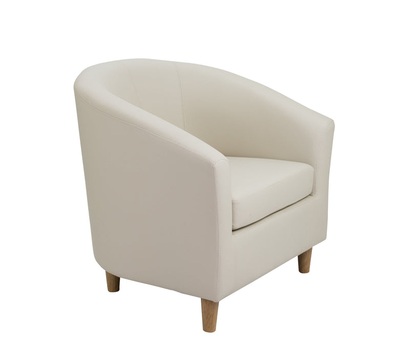 Vibrant Tub Armchair with Wooden Feet SOFT SEATING & RECEP TC Group Cream 