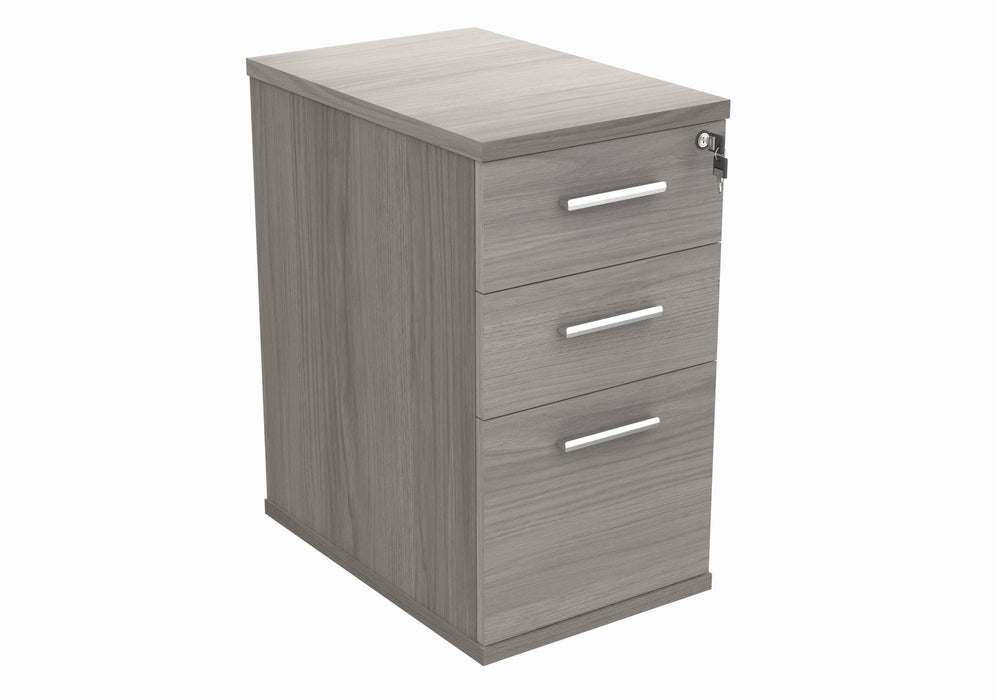 Workwise Desk High Office Storage Unit Furniture TC GROUP 600 Deep Grey Oak 